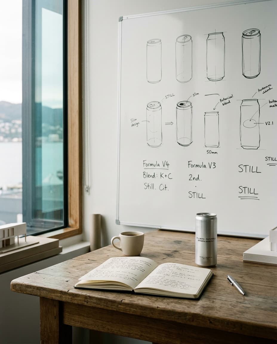 Founders’ first whiteboard sketch, Cuba Street, 2021